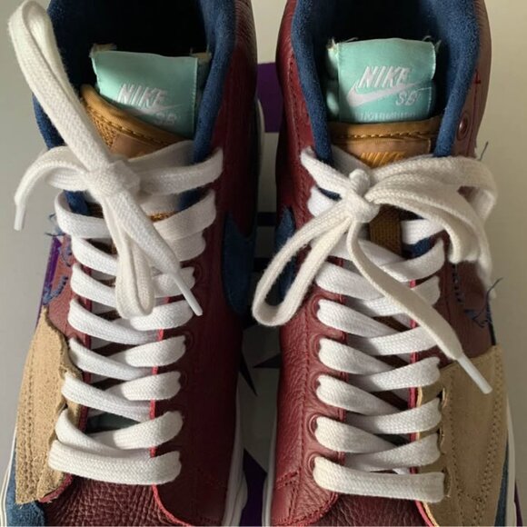 Nike SB Zoom Blazer Mid Edge L Shoe (Size 9.5) (Team Red/Navy-Light Dew)